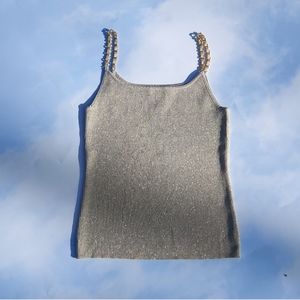 Cable & Guage Chain Link gold Sweater Fashion Tank Top
